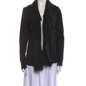 Theory Open Front Cardigan Waterfall Black Knit & Sweater Material Sz. Small